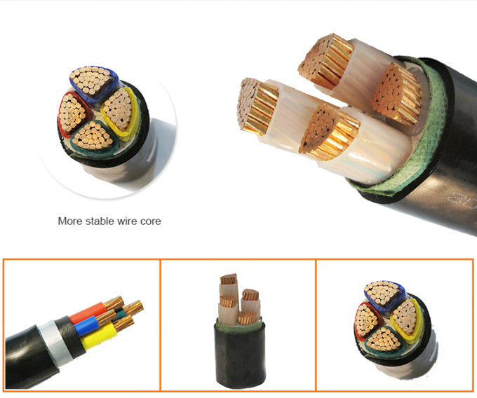 4 cabos distribuidores de corrente de alta tensão dos núcleos 132kV XLPE para a construção 1